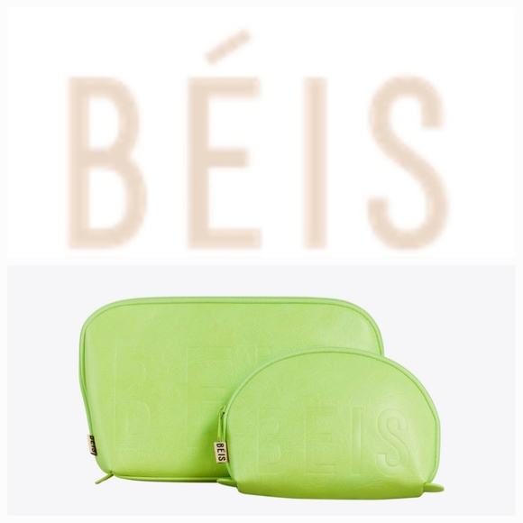 💚 SOLD💚 BEIS Cosmetic Bag Citron Green-SOLD - Picture 2 of 9